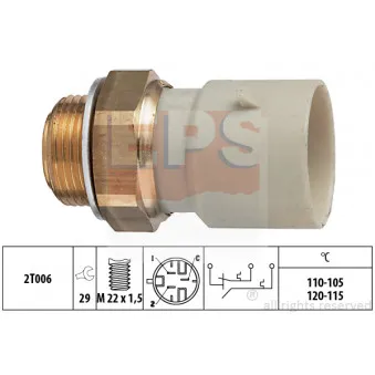 Interrupteur de température, ventilateur de radiateur EPS 1.850.657 pour OPEL VECTRA 2.5 V6 - 170cv