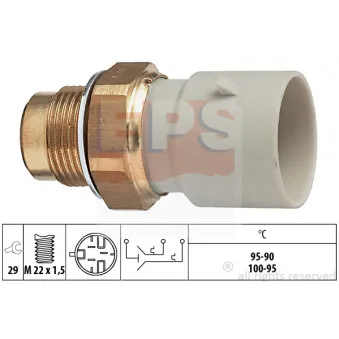 Interrupteur de température, ventilateur de radiateur EPS 1.850.676 pour MAN F90 2.0 - 115cv