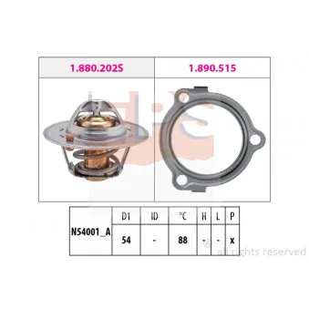 Thermostat d'eau EPS 1.880.234 pour FORD TRANSIT 1.7 1300 Feuerw - 65cv