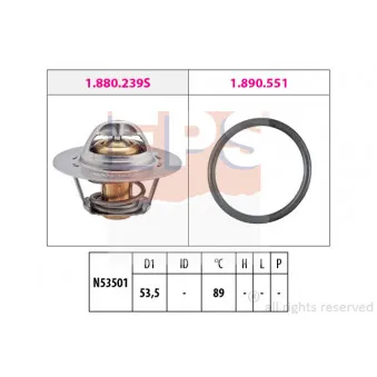 Thermostat d'eau EPS 1.880.239 pour RENAULT MEGANE 2.0 - 115cv