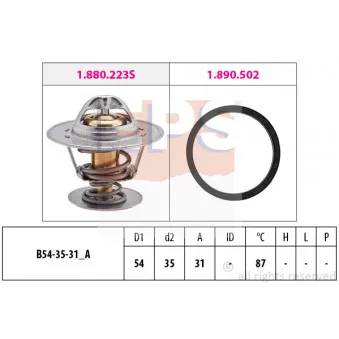 Thermostat d'eau EPS 1.880.278 pour AUDI A4 1.9 TDI - 116cv