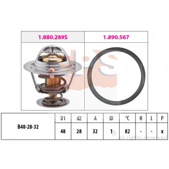 Thermostat d'eau EPS 1.880.289 pour NISSAN ECO-T 100,56 - 109cv