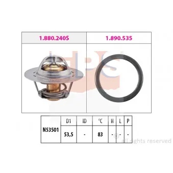 Thermostat d'eau EPS 1.880.293 pour CITROEN XSARA 1.8 i - 101cv