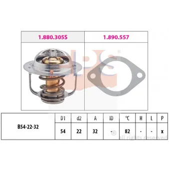 Thermostat d'eau EPS 1.880.305 pour ISUZU N NHR 55 E - 80cv