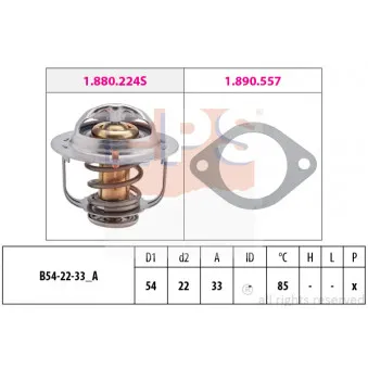 Thermostat d'eau EPS 1.880.335 pour OPEL CORSA 1.7 D - 60cv