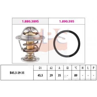 Thermostat d'eau EPS 1.880.389 pour CITROEN XSARA 1.5 D - 57cv