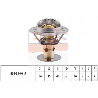 Thermostat d'eau EPS 1.880.498S pour FORD MONDEO 2.5 ST 200 - 205cv