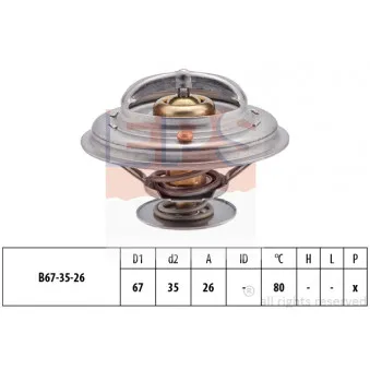 Thermostat d'eau EPS 1.880.544S pour VOLKSWAGEN GOLF 2.3 V5 4motion - 170cv