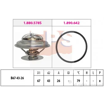 Thermostat d'eau EPS 1.880.578 pour IVECO EUROTRAKKER MP 190 E 42 H - 420cv