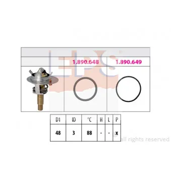 Thermostat d'eau EPS 1.880.609 pour MERCEDES-BENZ SPRINTER 316 NGT - 906.133. 906.135)