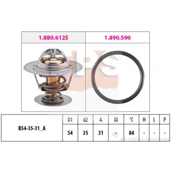 Thermostat d'eau EPS 1.880.612 pour VOLKSWAGEN POLO 1.3 D - 45cv