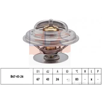 Thermostat d'eau EPS 1.880.625S pour SETRA Series 400 ComfortClass S 416 GT-HD - 428cv