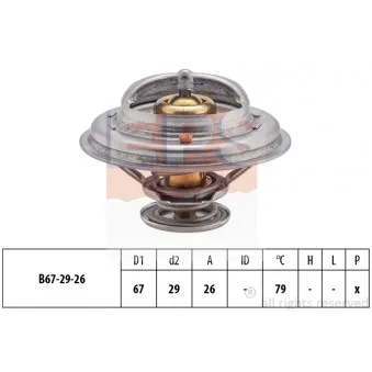 Thermostat d'eau EPS 1.880.638S pour IVECO ZETA 50-9 H - 88cv
