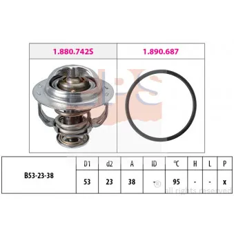 Thermostat d'eau EPS 1.880.742 pour AUDI A4 2.0 TFSI - 180cv