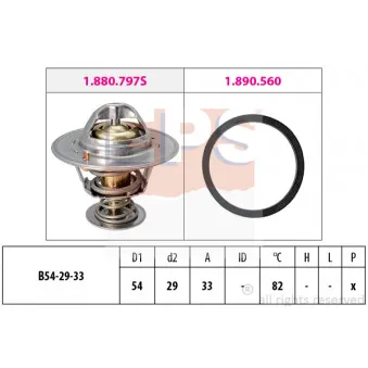 Thermostat d'eau EPS 1.880.797 pour DAF 65 FA 65,180 - 181cv