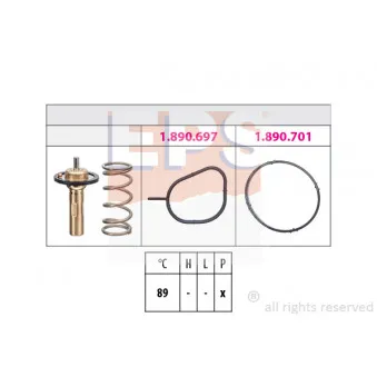Thermostat d'eau EPS 1.880.826 pour FORD FOCUS 1.6 EcoBoost - 150cv