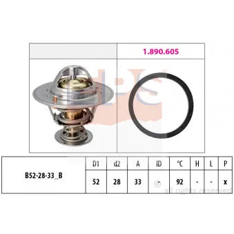Thermostat d'eau EPS 1.880.928 pour FORD FIESTA 1.0 - 80cv