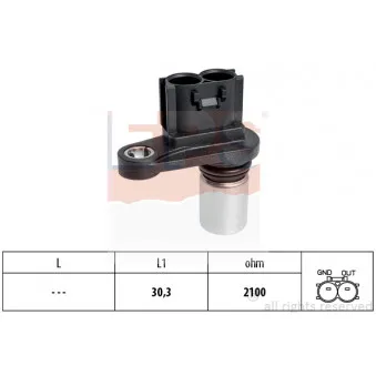 Capteur d'angle, vilebrequin EPS 1.953.716 pour TOYOTA YARIS 1.0 16V - 68cv