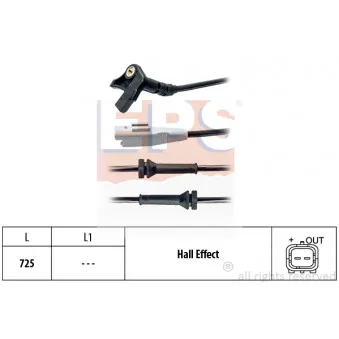 Capteur, vitesse de roue EPS OEM 9655270080