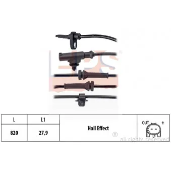 Capteur, vitesse de roue EPS OEM B000698080