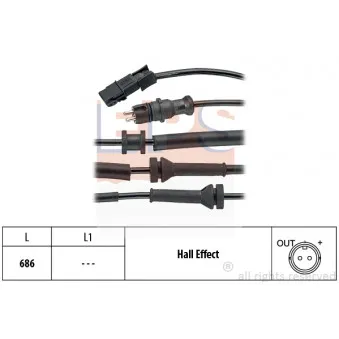 Capteur, vitesse de roue EPS OEM 8200084128