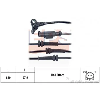 Capteur, vitesse de roue EPS 1.960.163 pour FIAT STILO 1.9 JTD - 115cv