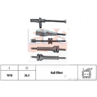 Capteur, vitesse de roue EPS 1.960.209 pour CITROEN BERLINGO Electric - 67cv