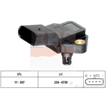 Capteur, pression de suralimentation EPS 1.993.388 pour SKODA RAPID 1.0 TSI - 110cv