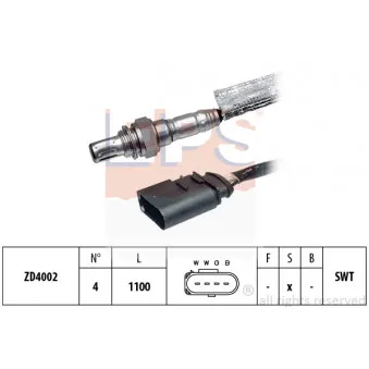 Sonde lambda EPS 1.997.170 pour VOLKSWAGEN GOLF 1.8 4motion - 125cv