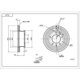 Jeu de 2 disques de frein arrière HART [214 327]
