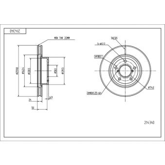 Jeu de 2 disques de frein arrière HART [214 340]