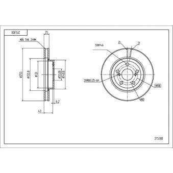 Jeu de 2 disques de frein arrière HART [215 300]