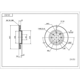 Jeu de 2 disques de frein arrière HART [224 353]