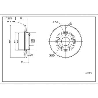 Jeu de 2 disques de frein arrière HART [228 872]