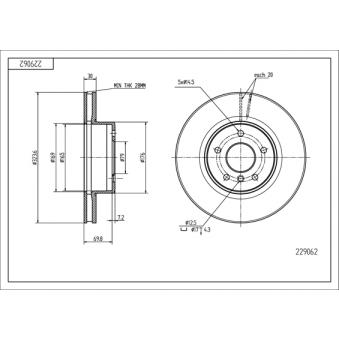 Jeu de 2 disques de frein arrière HART [229 062]
