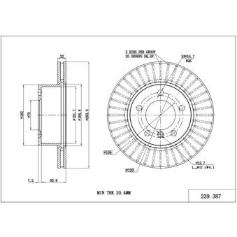 Jeu de 2 disques de frein arrière HART [239 387]