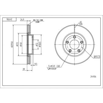 Jeu de 2 disques de frein arrière HART [241 106]