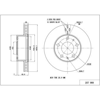 Jeu de 2 disques de frein arrière HART [257 989]