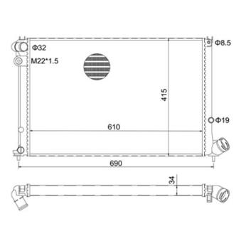 Radiateur, refroidissement du moteur HART [603 215]
