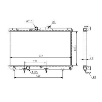 Radiateur, refroidissement du moteur HART [637 205]