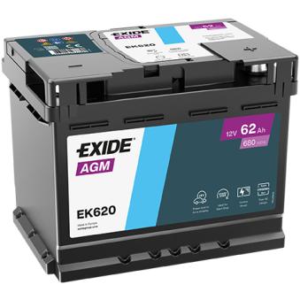 Batterie de démarrage EXIDE EK620 pour SAAB 95 1.2 TSI - 110cv