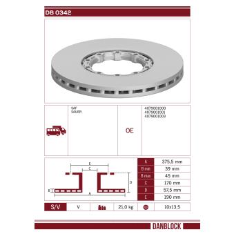 Jeu de 2 disques de frein avant DANBLOCK [DB 0342]