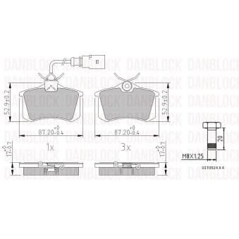 Jeu de 4 plaquettes de frein avant DANBLOCK [DB 510226]
