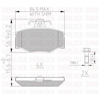 Jeu de 4 plaquettes de frein avant DANBLOCK [DB 510277]