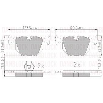 Jeu de 4 plaquettes de frein avant DANBLOCK [DB 510329]