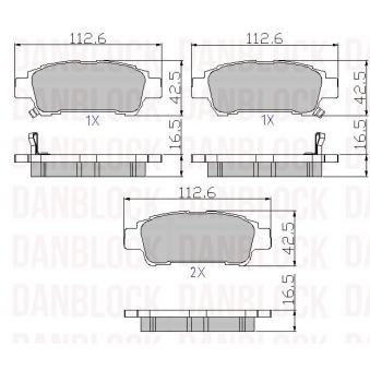 Jeu de 4 plaquettes de frein avant DANBLOCK [DB 510425]