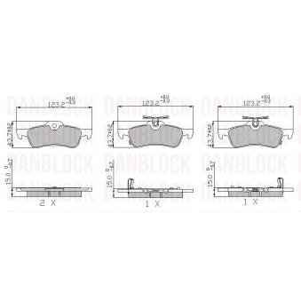 Jeu de 4 plaquettes de frein avant DANBLOCK [DB 510456]