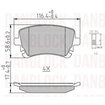 Jeu de 4 plaquettes de frein avant DANBLOCK [DB 510478]