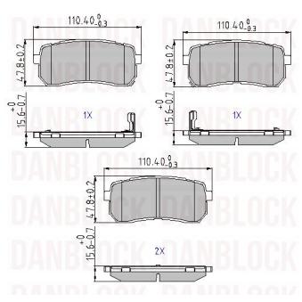 Jeu de 4 plaquettes de frein avant DANBLOCK [DB 510585]