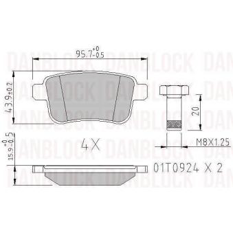 Jeu de 4 plaquettes de frein avant DANBLOCK [DB 510729]